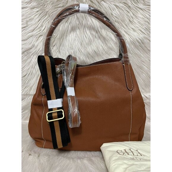 G.I.L.I. Rustic Leather Medium Roma Tote natural color